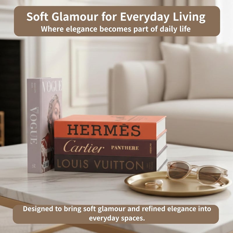 PROBENEX Glam Large | 4 PCS Faux Decorative Books for Home Decor | Not Real Books (Cardboard Boxes) | Coffee Table, Bookshelf & Shelf Styling Display Props for Living Room, Office - Image 5